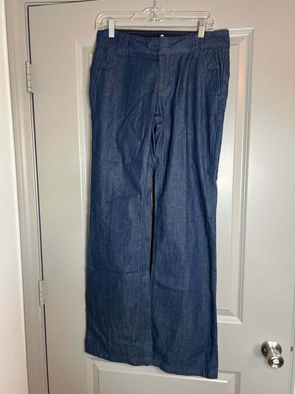 Banana Republic Dark Blue Straight-Leg Denim Trousers Lightweight Size 6 NWT